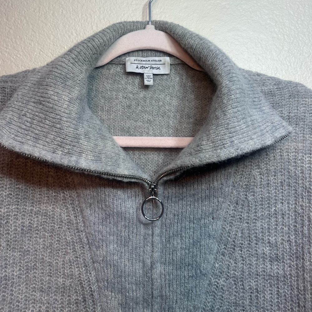 & Other Stories Stockholm Atelier Alpaca Wool Zip Oversized Sweater Small Winter - Picture 4 of 5